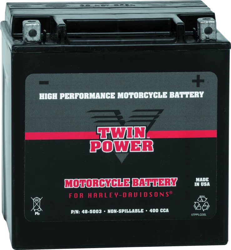 Twin Power YIX-30L High Performance Battery Replaces H-D 66010-97A Made in USA 400 CCA