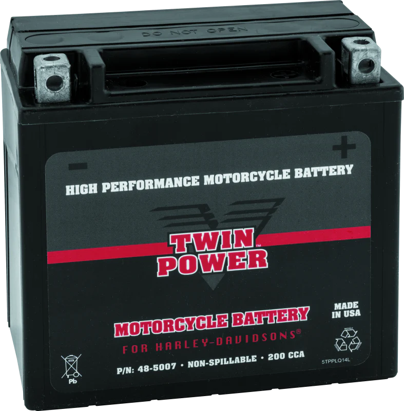 Twin Power YTX-14L High Performance Battery Replaces H-D 65958-04 Made in USA 200 CCA
