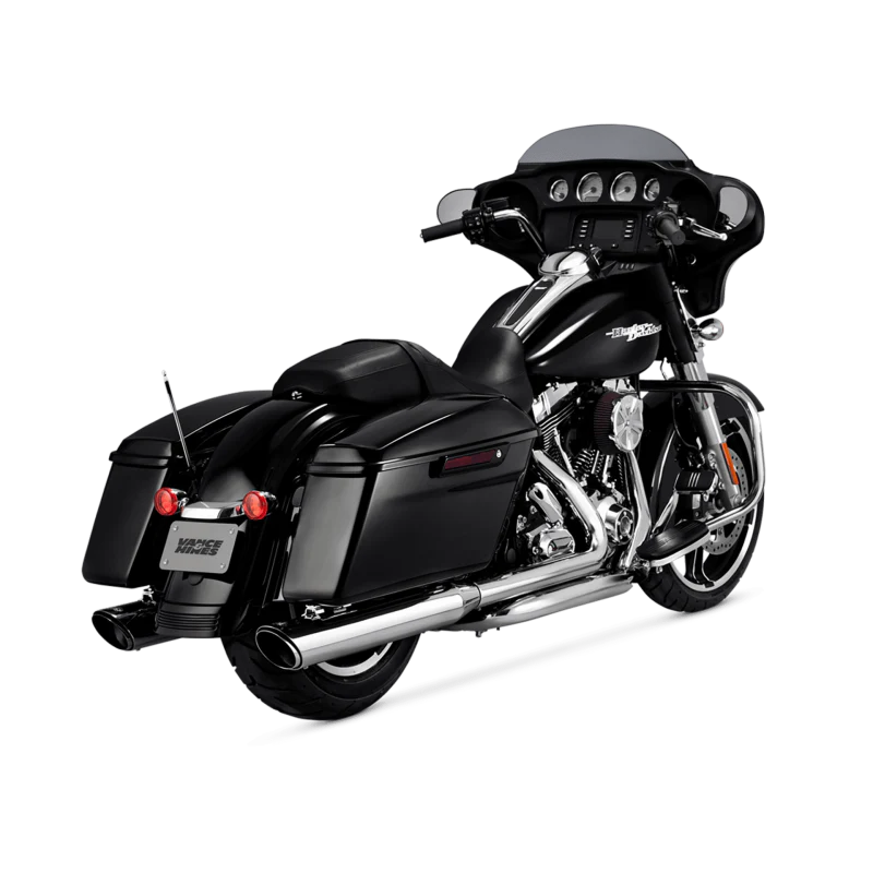 Vance & Hines HD Dresser 17-22 Twin Slash Round Chrome Slip-On Exhaust