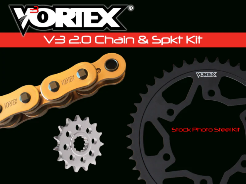 Vortex Racing V3 2.0 Chain and Sprocket Kit 3567-16,435CS-43,G525SX3-108- Gold