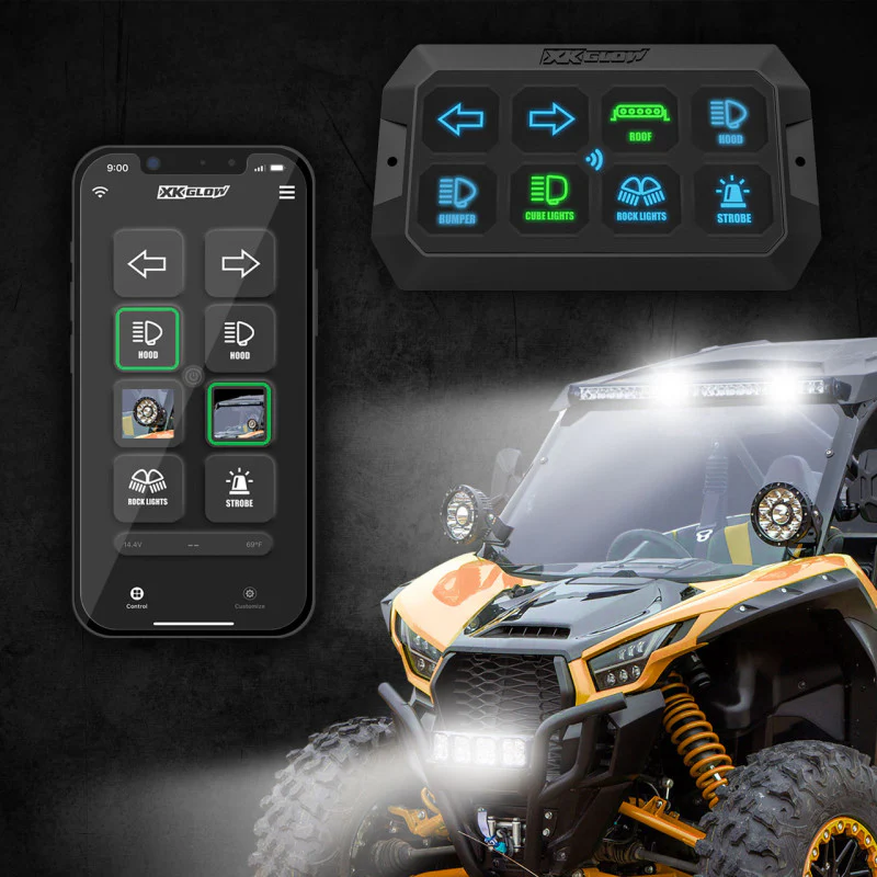 XK Glow XKcommand Bluetooth Switch Panel for Lights 12V Accessory Offroad - Image 2