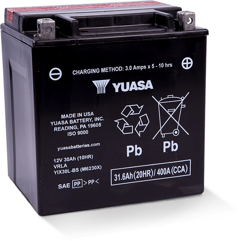 Yuasa YIX30L-BS-PW High Performance Maintenance Free AGM 12-Volt Battery w/Bottle
