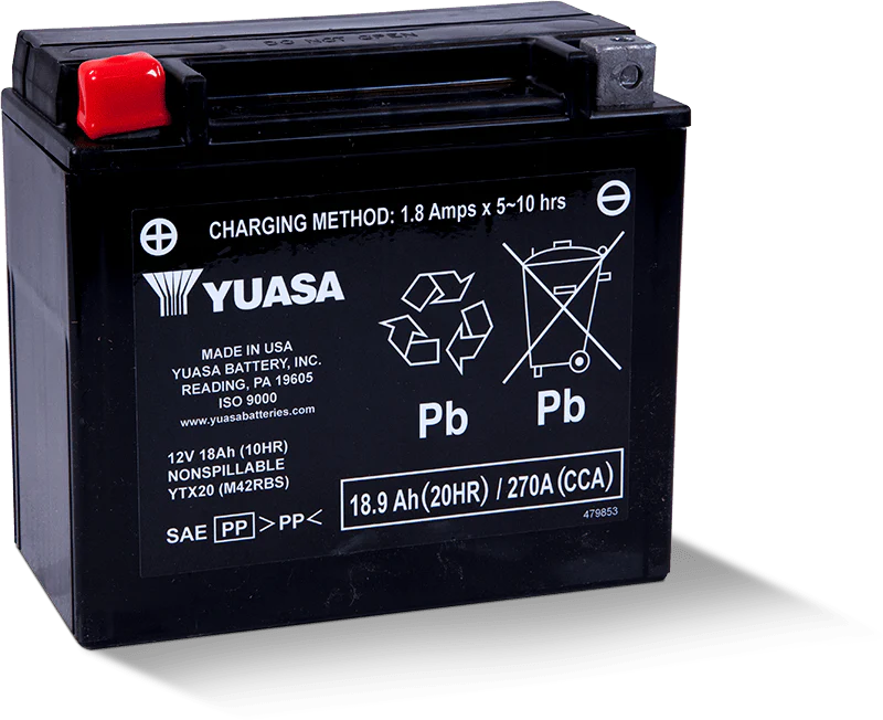 Yuasa YTX20 Maintenance Free AGM 12-Volt Battery