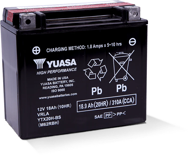 Yuasa YTX20H-BS High Performance AGM 12-Volt Battery w/Bottle