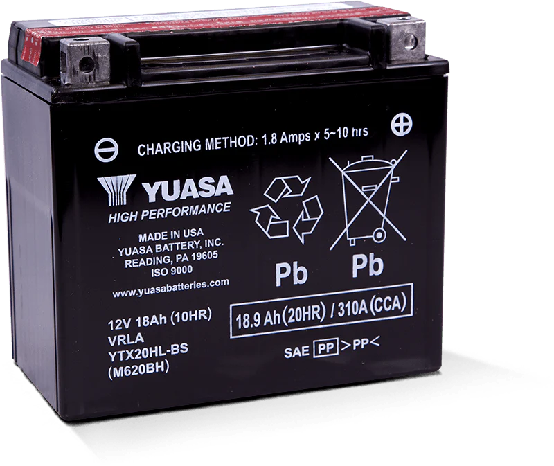 Yuasa YTX20HL-BS High Performance AGM Battery w/Bottle