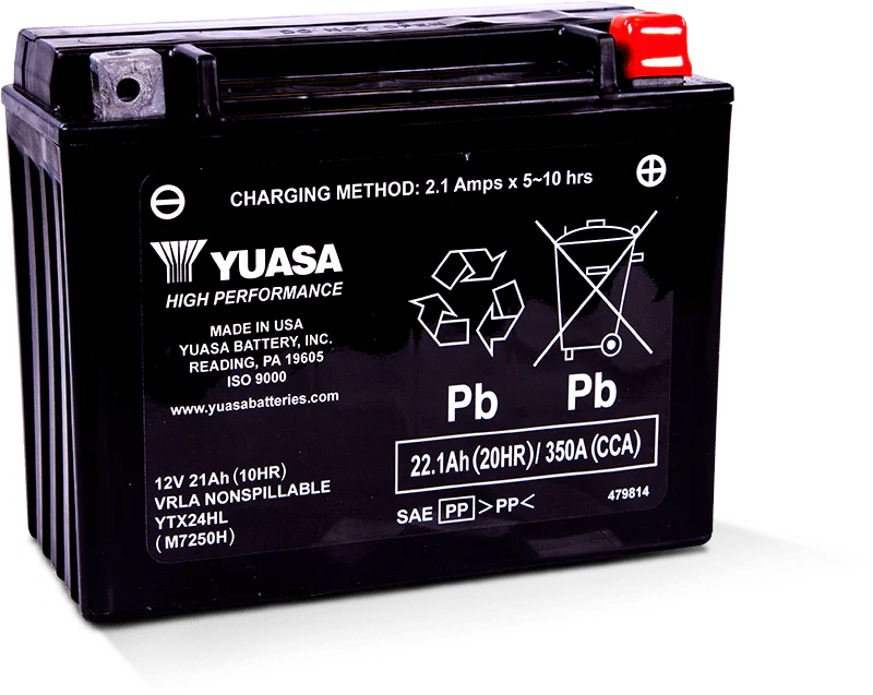 Yuasa YTX24HL Maintenance Free AGM 12-Volt Battery
