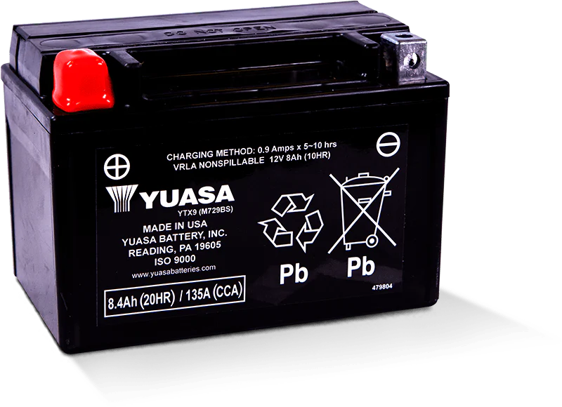 Yuasa YTX9 Maintenance Free AGM 12-Volt Battery