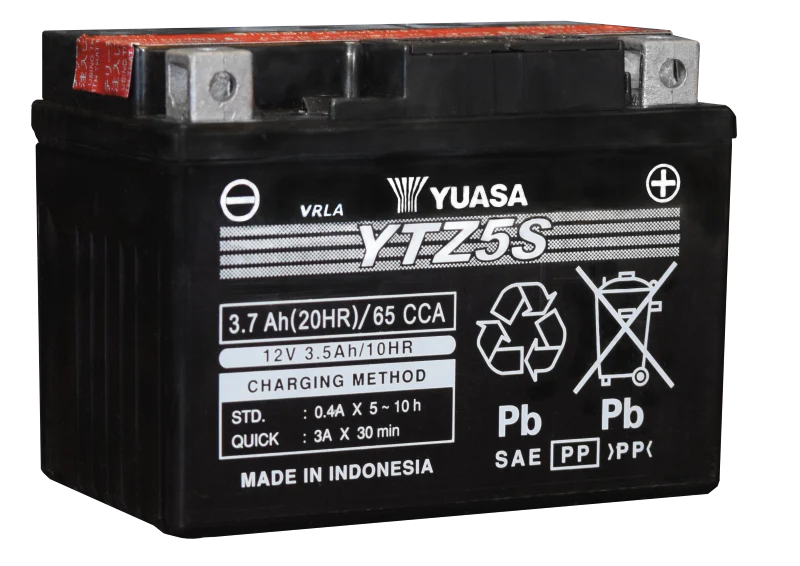 Yuasa YTZ5S-BS Maintenance Free AGM 12-Volt Battery w/Bottle
